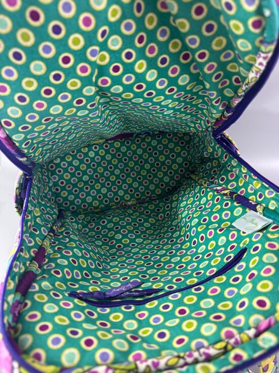 Vera Bradley Backpack Purple Paisley Adjustable Straps And Many Pockets